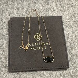 Kendra Scott Elisa 18k Gold Vermeil Pendant Necklace in Black Drusy Demi Fine‎